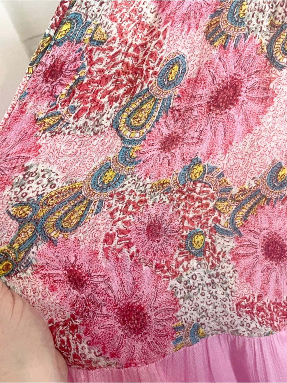 Vintage Boho Tiered Summer Maxi Skirt Sheer Panel Floral Romantic One Size S-L - Picture 13 of 13
